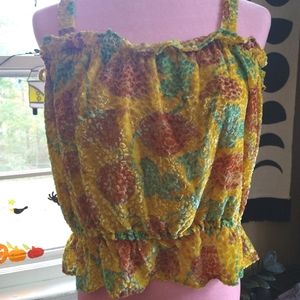 Anthropologie textured cropped top